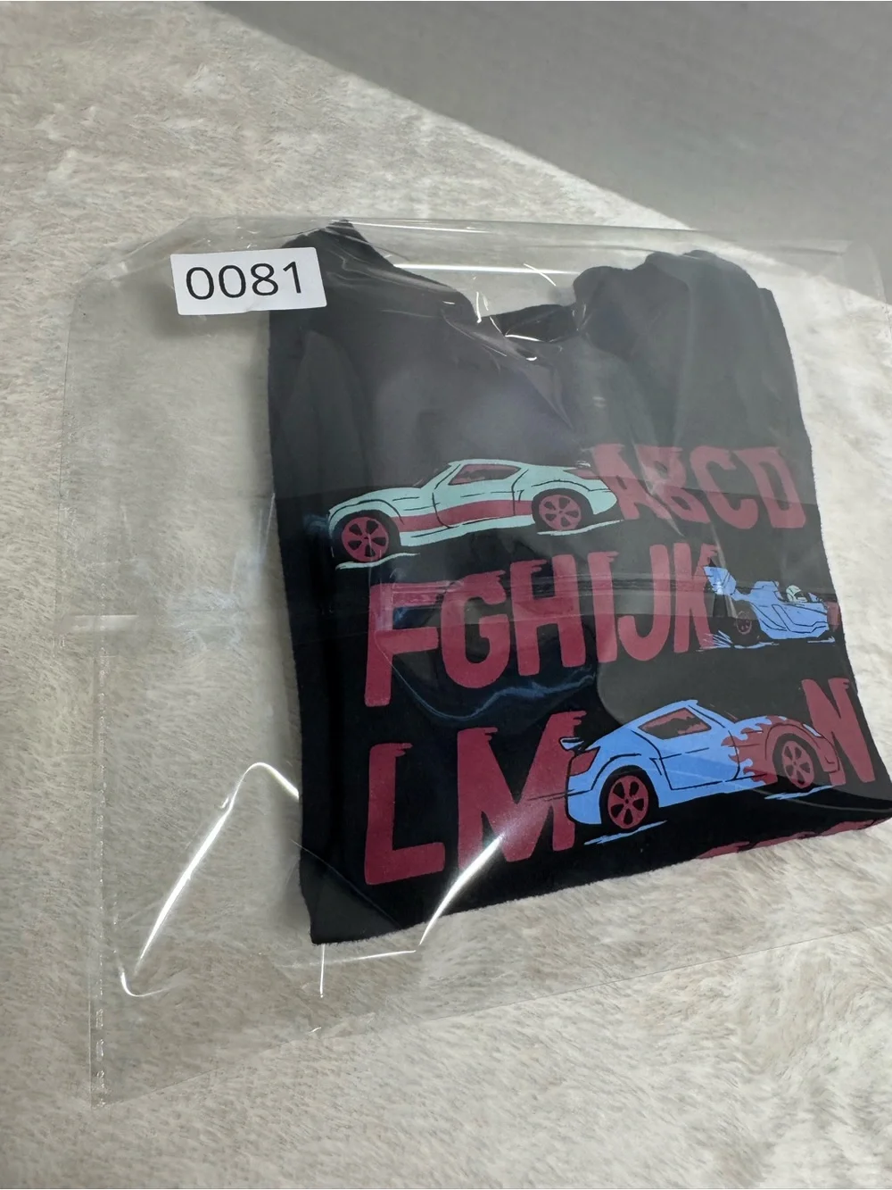 OshKosh B'gosh Black Long-Sleeve Tee with Pink Alphabet & Blue Cars